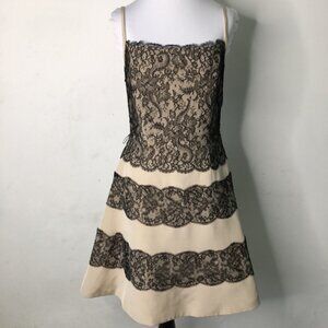 Roland Nivelais Womens Silk and Lace Open Flare Dress Size 10